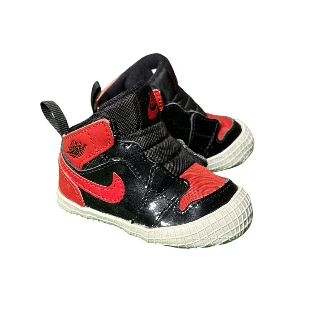 Nike Air‎ Jordan 1 Retro High Baby Bootie Patent Bred AT3745-063 Toddler 2C